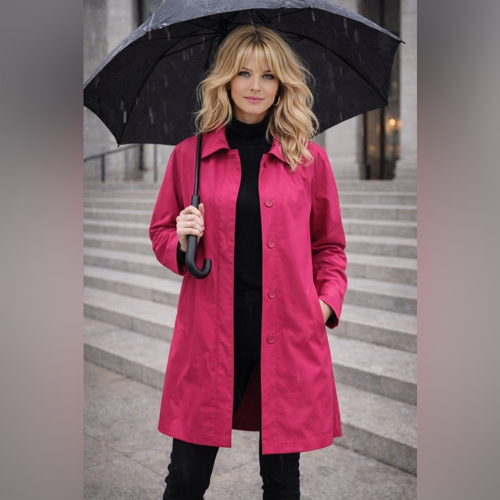 Harve Benard Rosie Hot Pink Trenchcoat